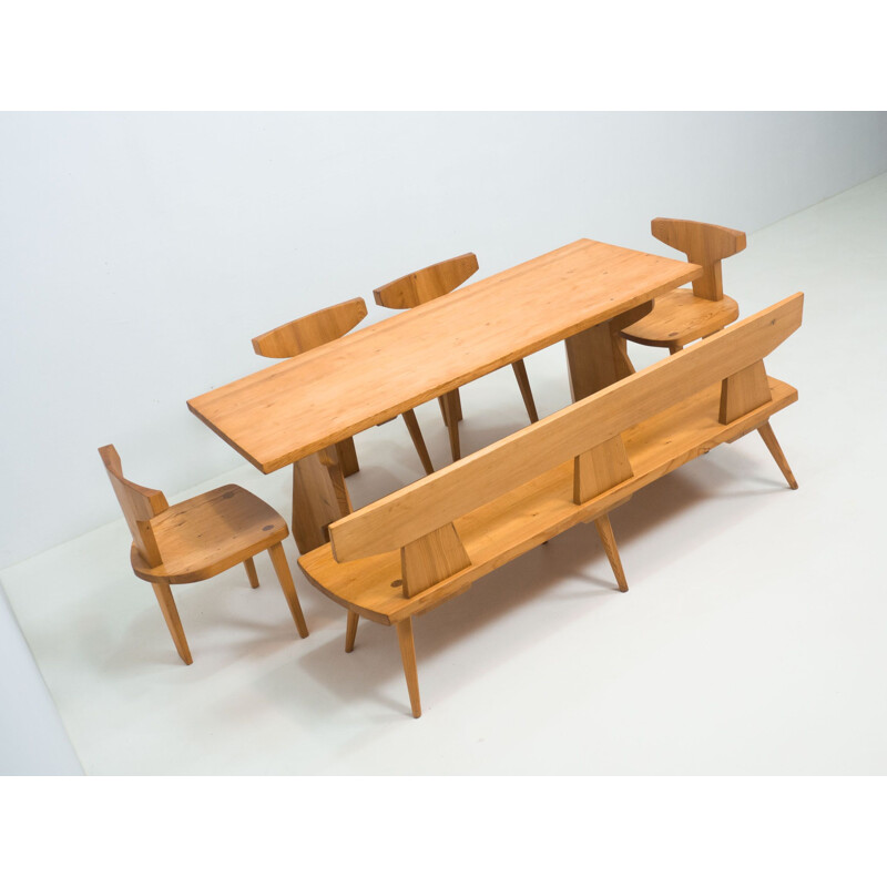 Vintage pine dining set by Jacob Kielland-Brandt pour I. Christiansen, Denmark 1960