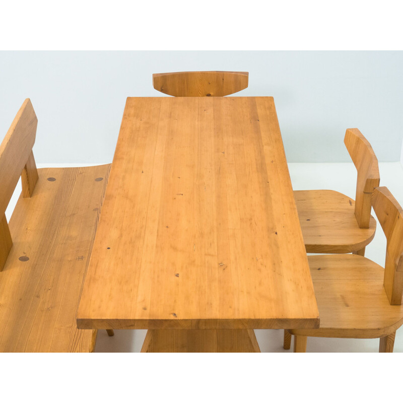 Vintage pine dining set by Jacob Kielland-Brandt pour I. Christiansen, Denmark 1960