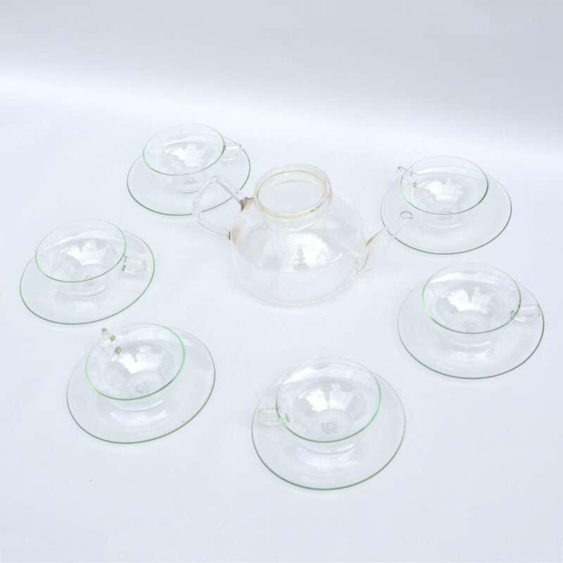 Vintage coffee service set by Wilhelm Wagenfeld for Jena Glas, Germany 1970