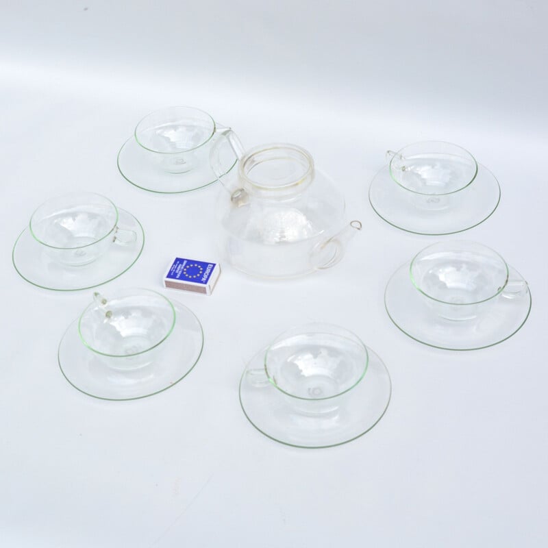 Vintage coffee service set by Wilhelm Wagenfeld for Jena Glas, Germany 1970