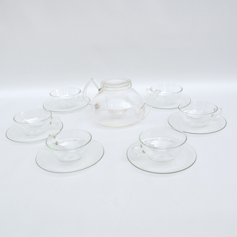 Vintage coffee service set by Wilhelm Wagenfeld for Jena Glas, Germany 1970