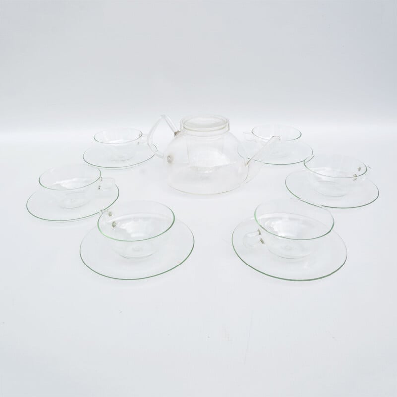 Vintage coffee service set by Wilhelm Wagenfeld for Jena Glas, Germany 1970