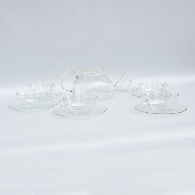 Vintage coffee service set by Wilhelm Wagenfeld for Jena Glas, Germany 1970