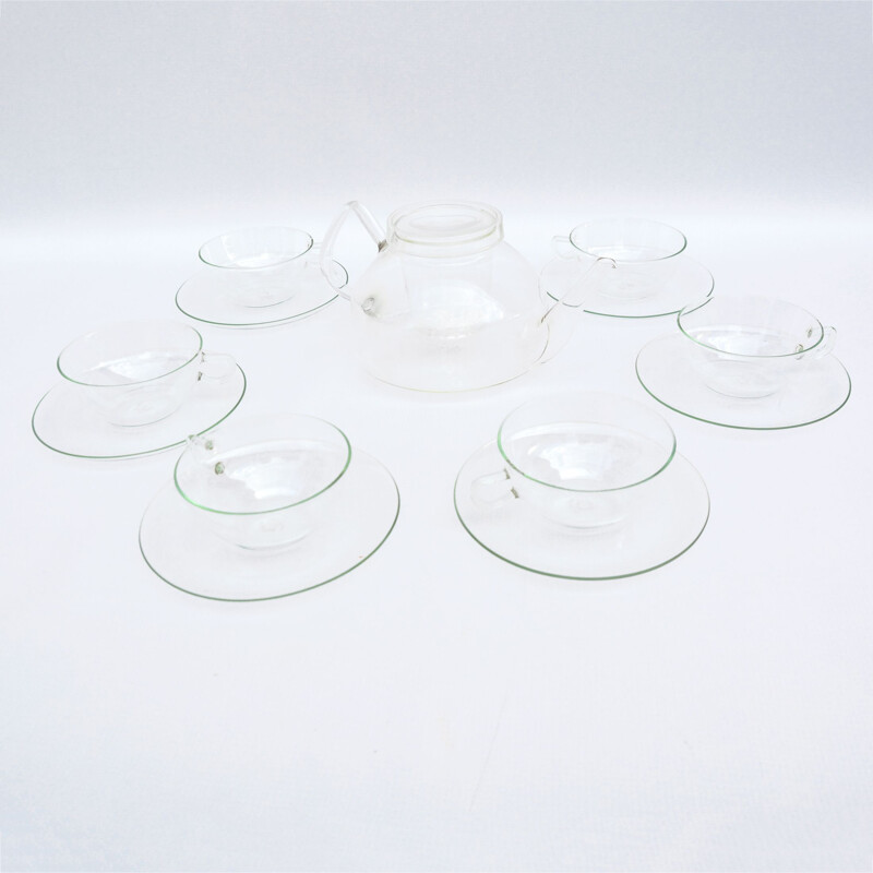 Vintage coffee service set by Wilhelm Wagenfeld for Jena Glas, Germany 1970