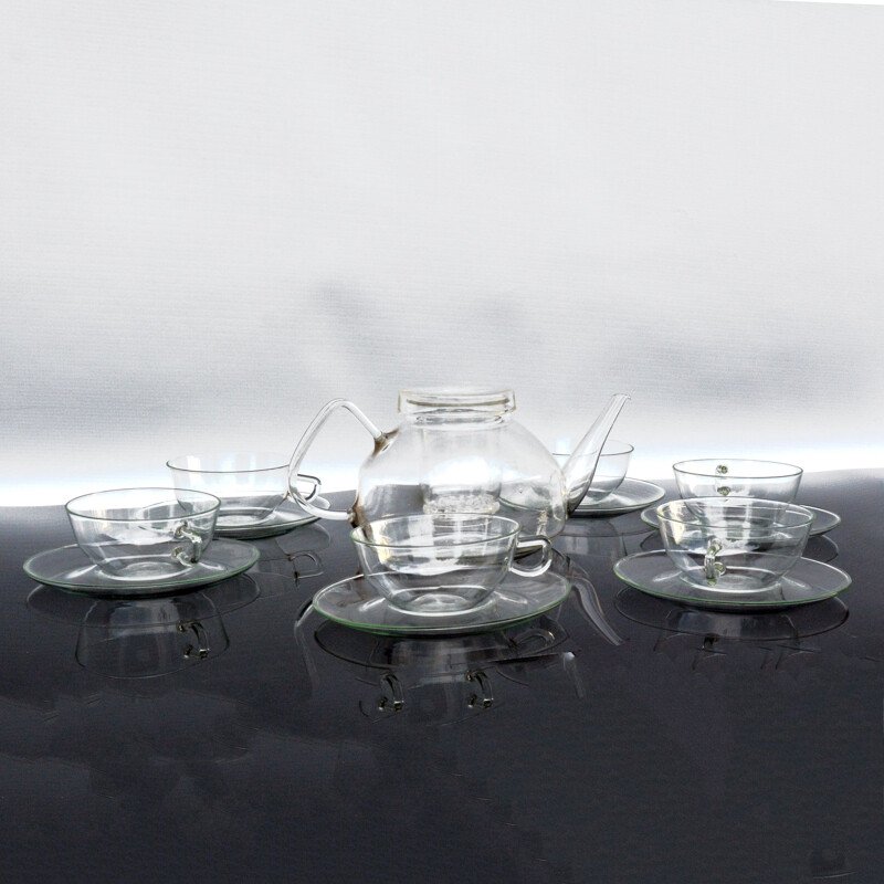 Vintage coffee service set by Wilhelm Wagenfeld for Jena Glas, Germany 1970