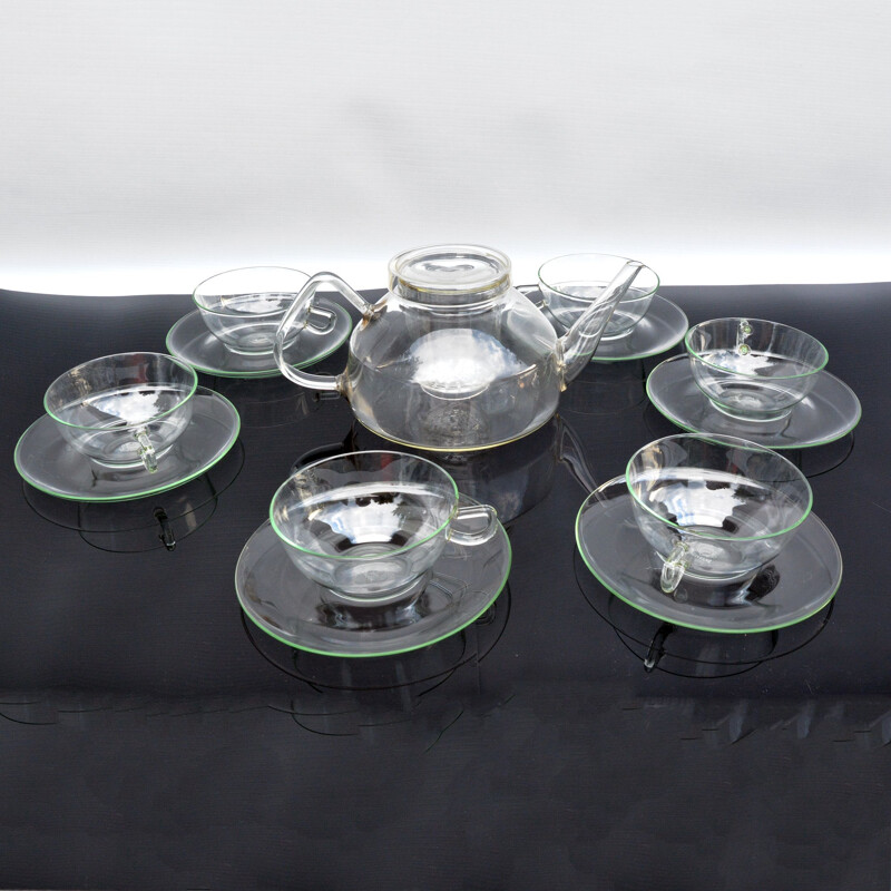 Vintage coffee service set by Wilhelm Wagenfeld for Jena Glas, Germany 1970