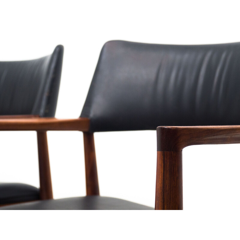 Set of 4 vintage rosewood armchairs by Erik Wørts for Sorø Stolefabrik
