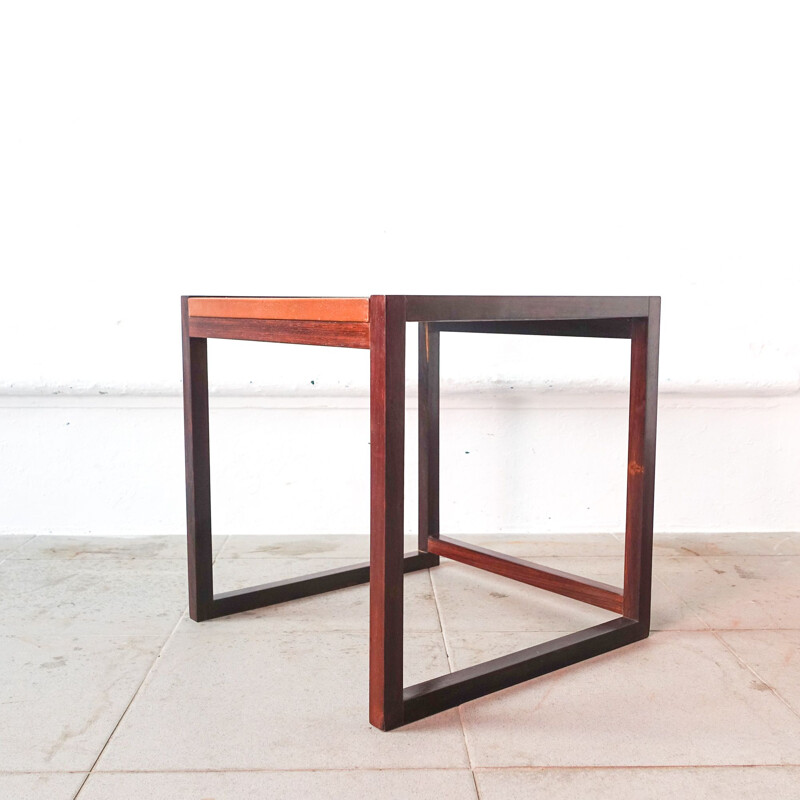 Table d'appoint vintage Cubox'4 par António Garcia pour Móveis Sousa Braga, Portugal 1970