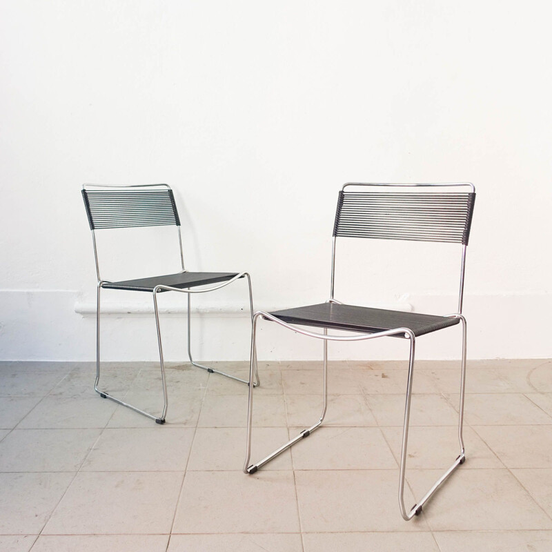 Pair of vintage spaghetti chairs by Giandomenico Belotti for Alias, 1980s