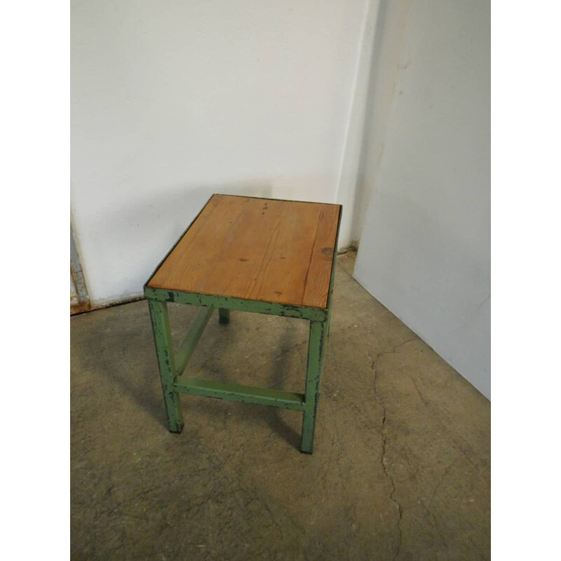 Vintage iron and fir ladder stool