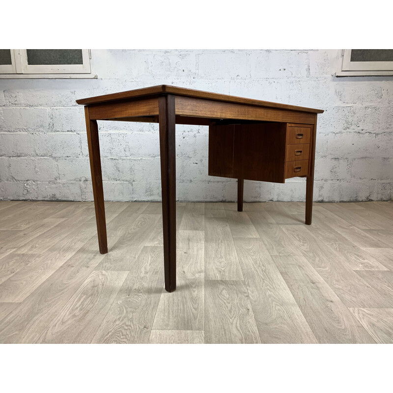 Scandinavian vintage double-sided teak desk, 1960s