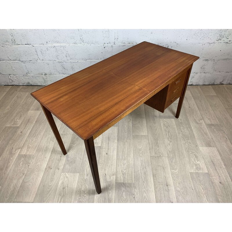 Scandinavian vintage double-sided teak desk, 1960s