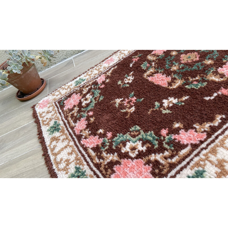 Tapis bohème vintage pure laine, 1970