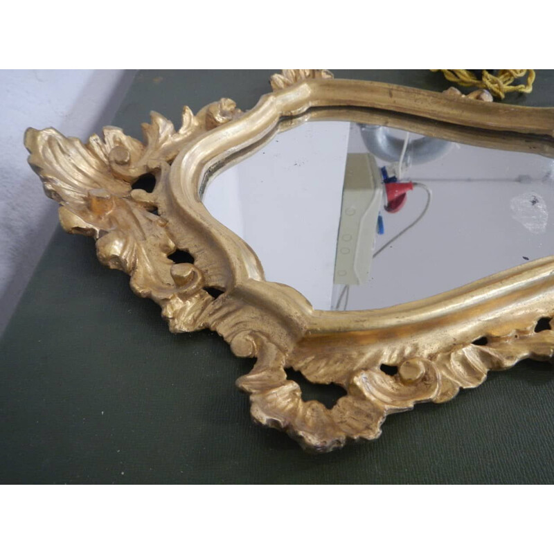 Par de espelhos de madeira de abeto vintage