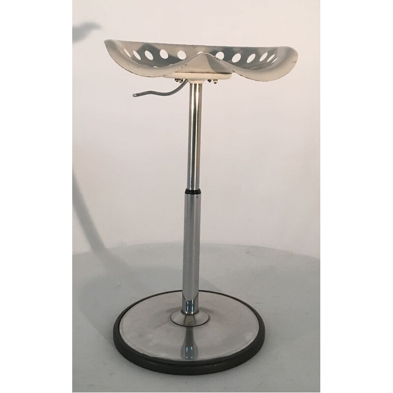 Vintage white metal stool