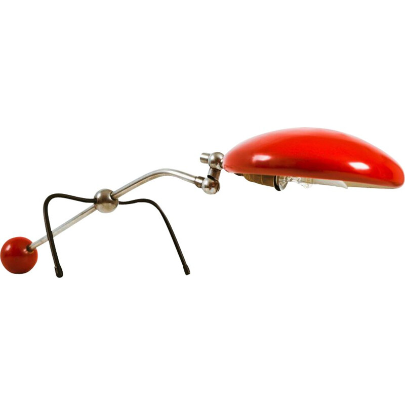 Vintage red lamp by JJM Hoogervorst voor Anvia, 1950