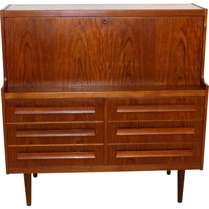 Vintage teak secretary por Sigfrid Omann para Olholm Møbelfabrik, Dinamarca Anos 60