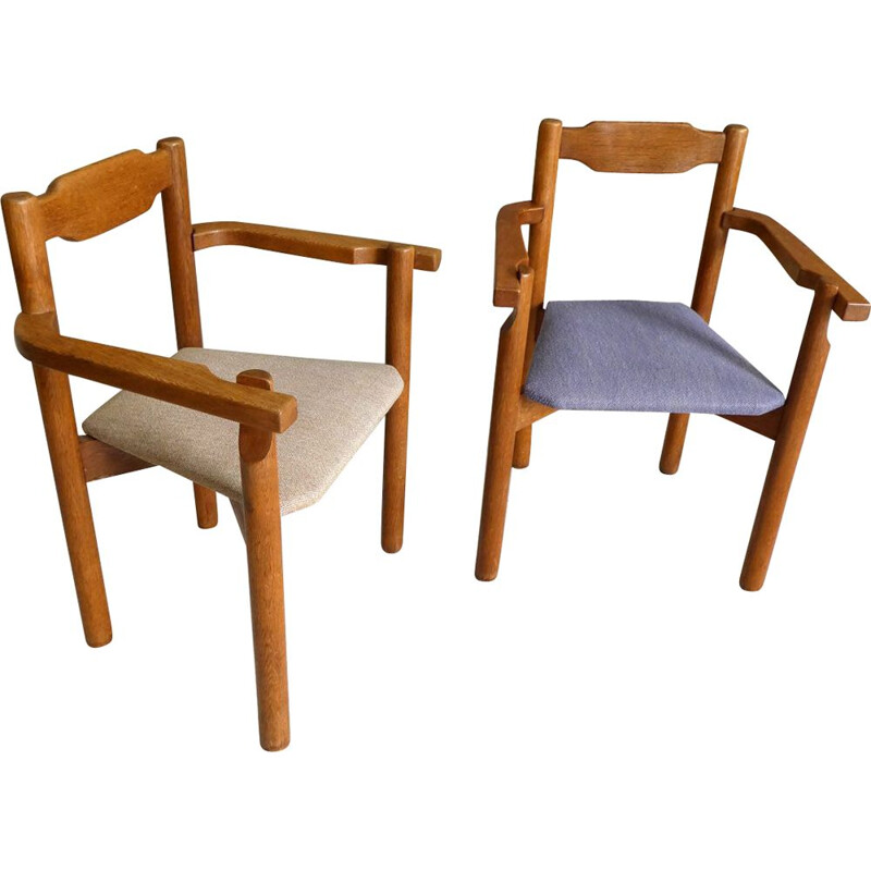 Pair of vintage bridge chairs by Guillerme and Chambron for Votre Maison