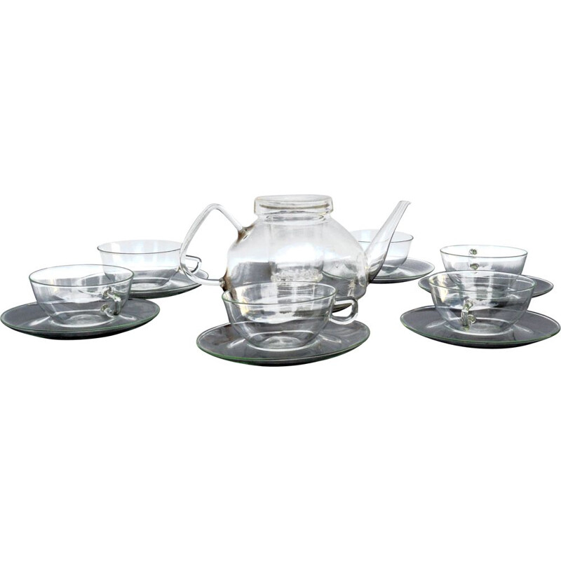 Vintage coffee service set by Wilhelm Wagenfeld for Jena Glas, Germany 1970