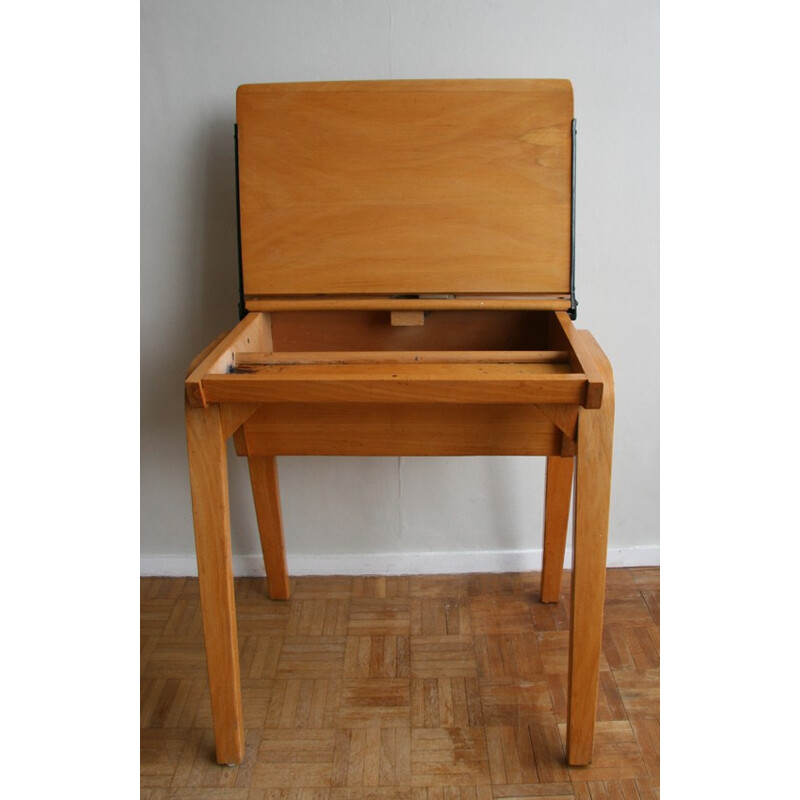 Child desk and its chair in wood - 1960s