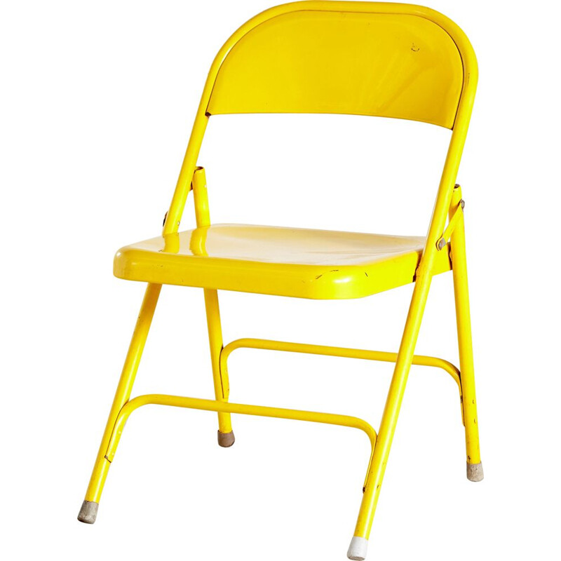 Chaise vintage pliable jaune