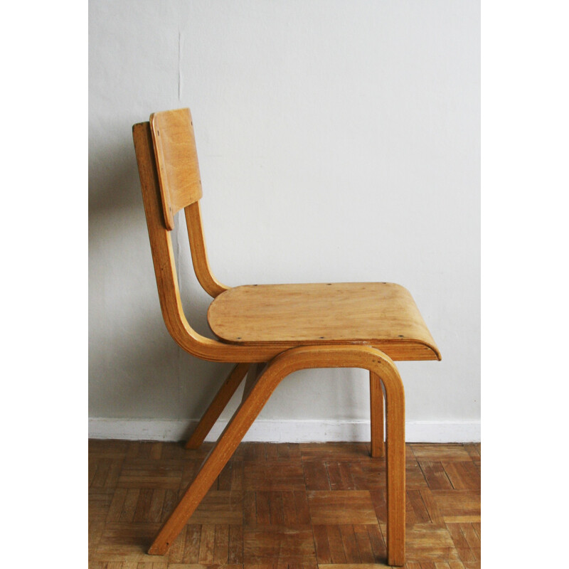 Child desk and its chair in wood - 1960s