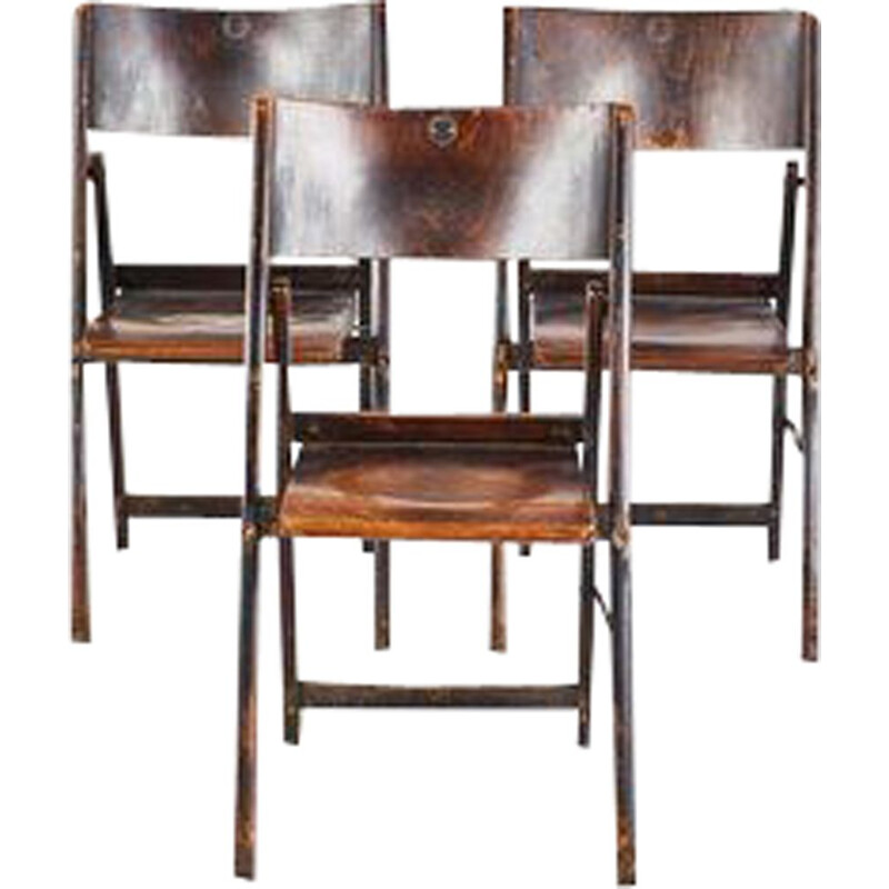 Chaise vintage pliable en bois