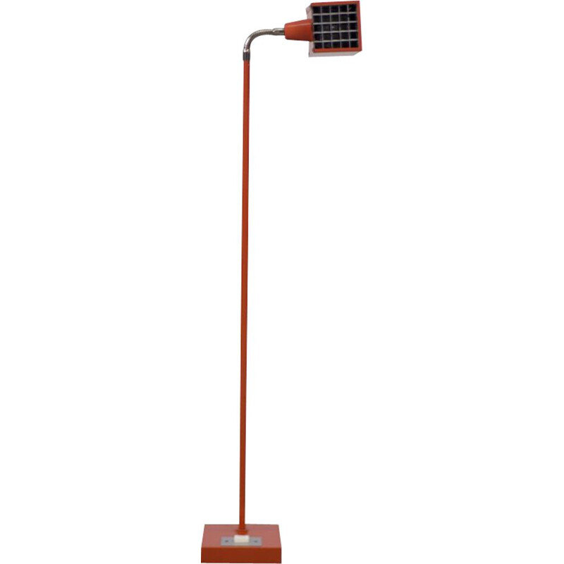 Scandinavian vintage metal floor lamp "Kuben" by Björn Svensson for Elidus, 1970