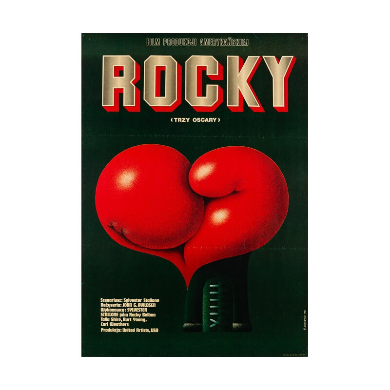Polish "Rocky" film poster - Edward LUTCZYN - 1978