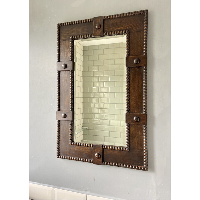 Vintage Arts and Crafts Rectangular Mirror 