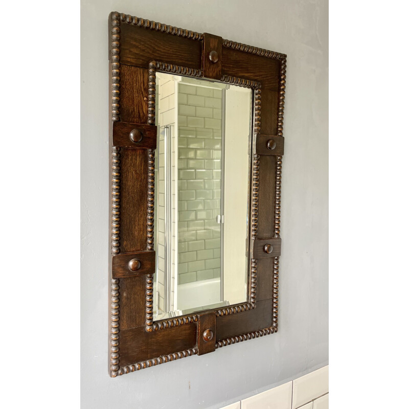 Vintage Arts and Crafts Rectangular Mirror 