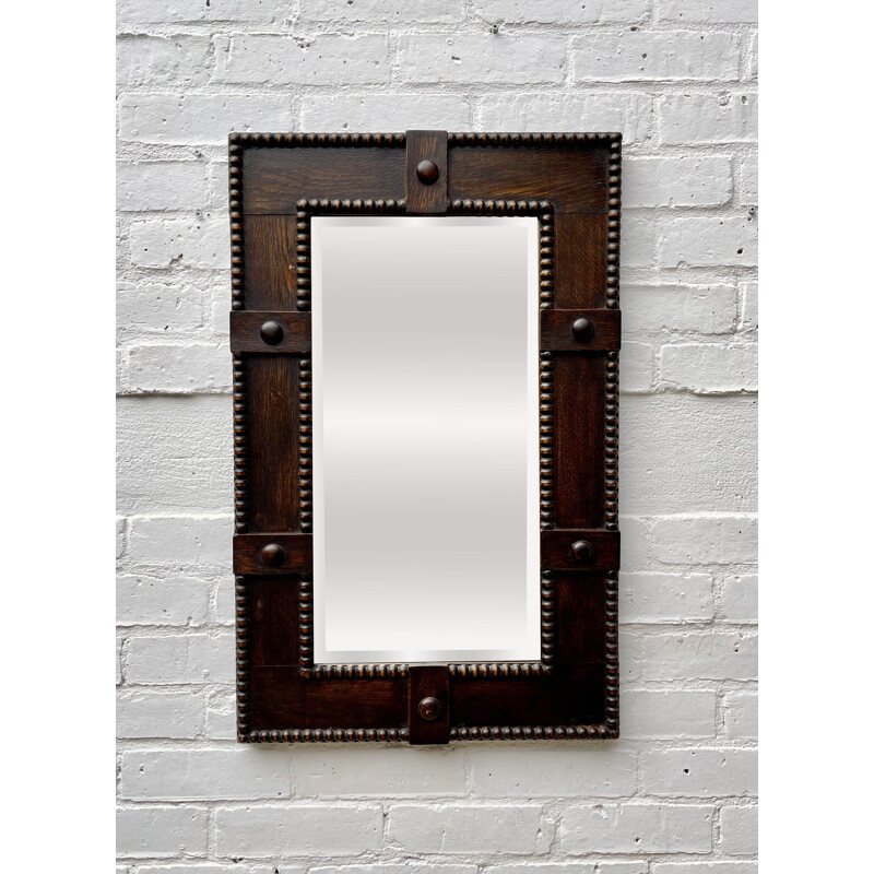 Vintage Arts and Crafts Rectangular Mirror 