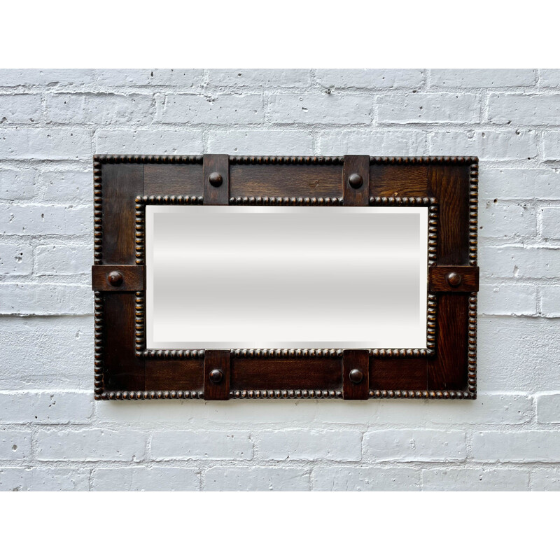 Vintage Arts and Crafts Rectangular Mirror 