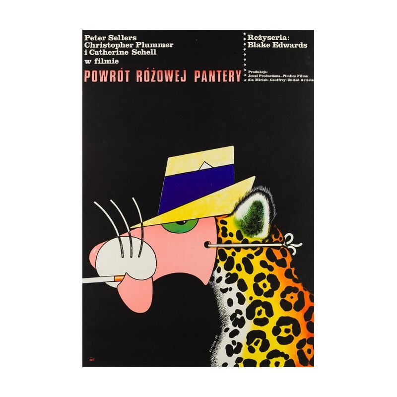 Polish "The Return of the Pink Panther" film poster, Edward LUTCZYN - 1977