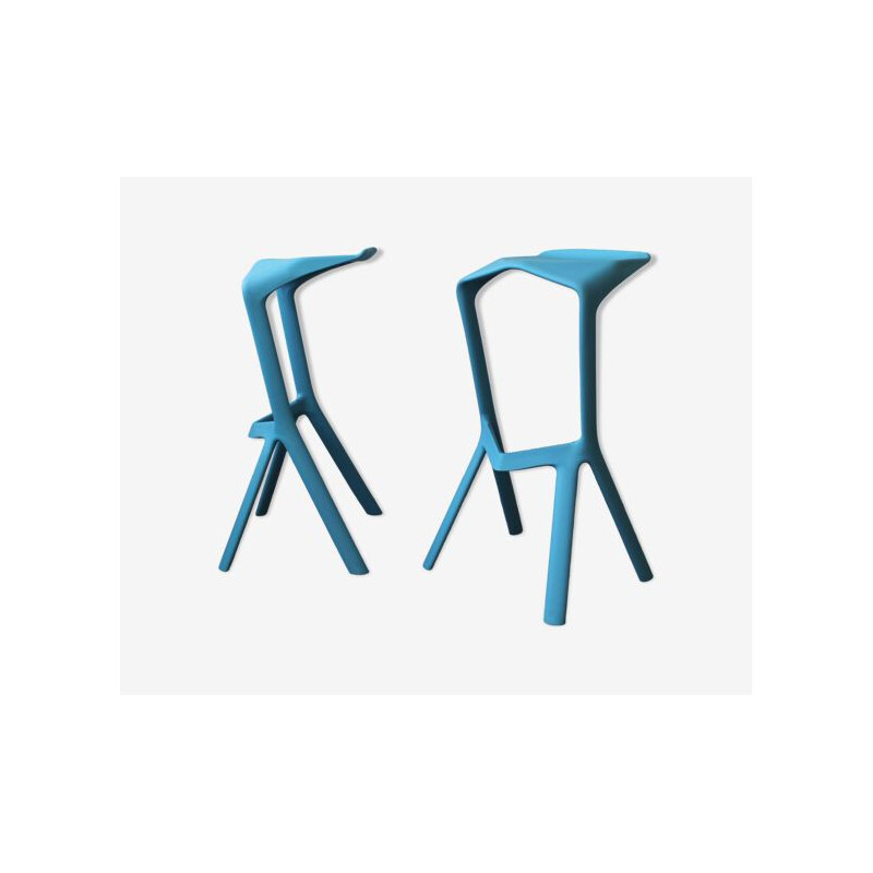 Mid-century pair of Muira bar stools by Konstantin Grcic for Plank, 2005