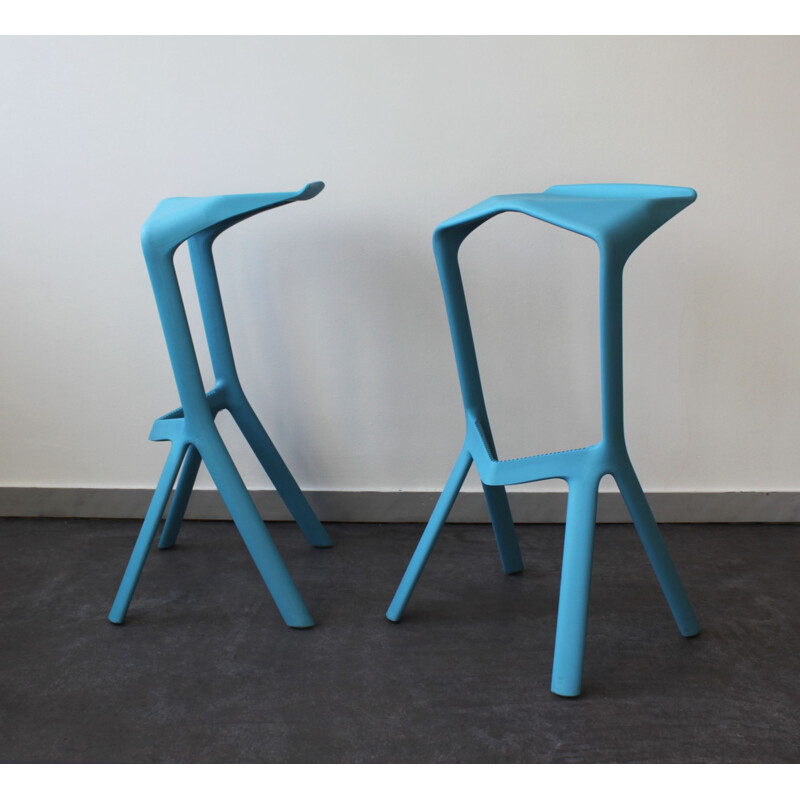 Mid-century pair of Muira bar stools by Konstantin Grcic for Plank, 2005