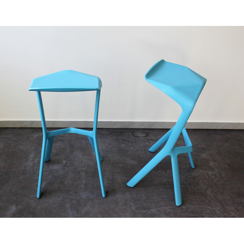 Mid-century pair of Muira bar stools by Konstantin Grcic for Plank, 2005