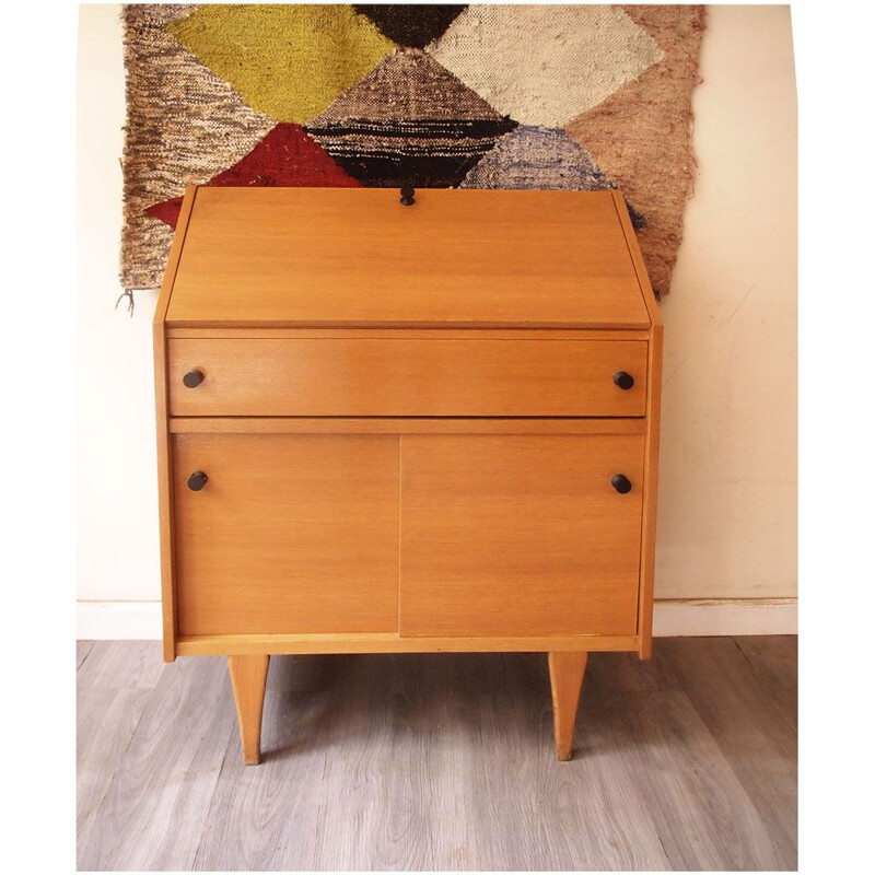 Secrétaire vintage en teck, scandinave 1960