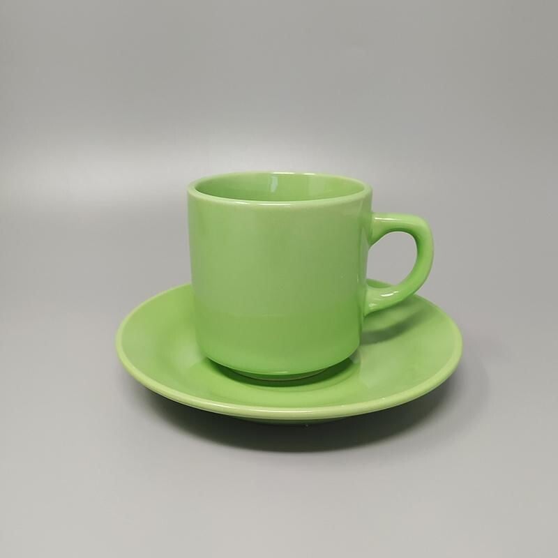 Vintage green tea set in Gres porcelain, Italy 1970