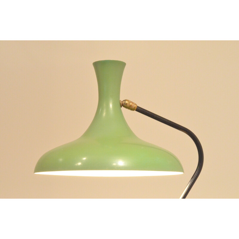 XL desk lamp in green lacquered metal - 1950s