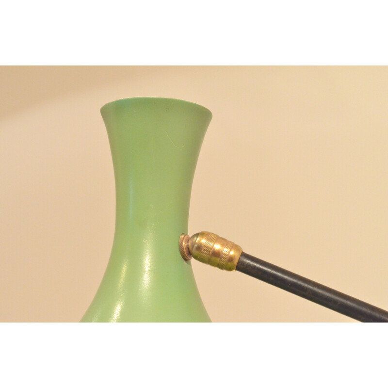 XL desk lamp in green lacquered metal - 1950s