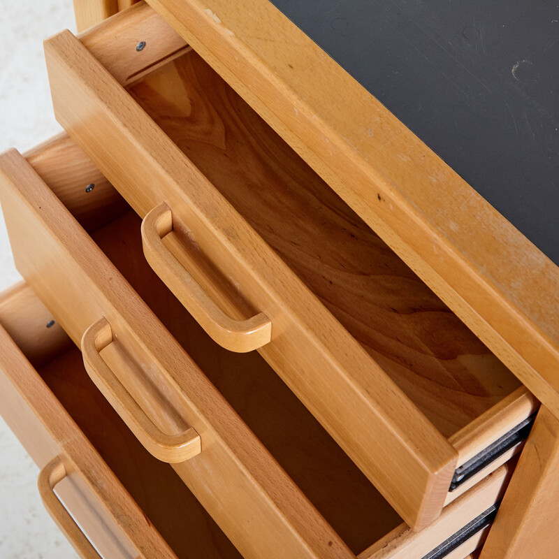 Vintage beech desk, 1970