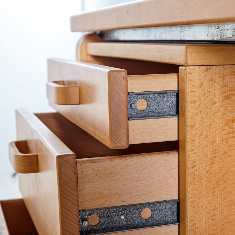 Vintage beech desk, 1970