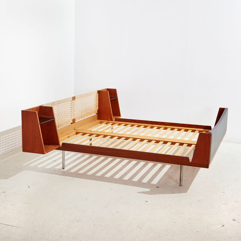 Vintage double bed model 701 in teak by Hans J. Wegner for Getama, 1950