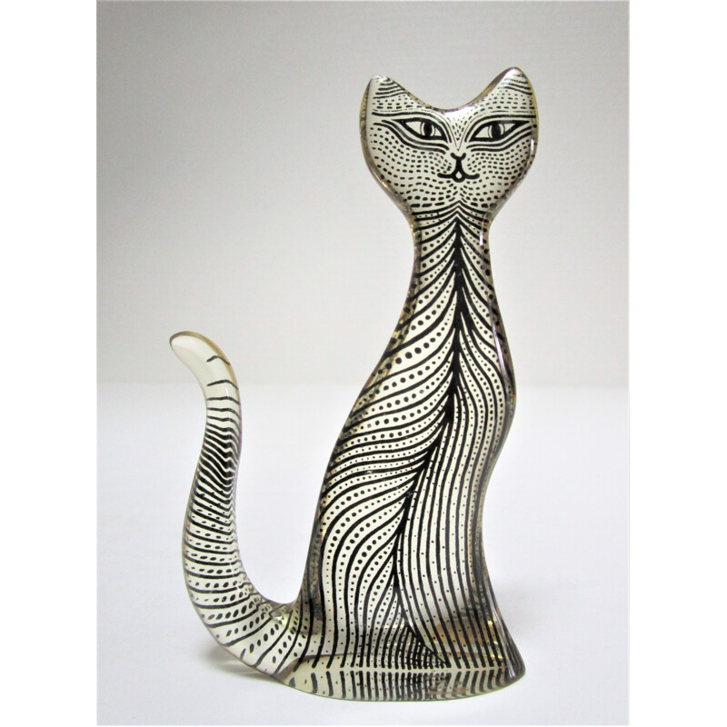 Vintage Plexiglas cat by Abraham Palatnik, Brazil 1960