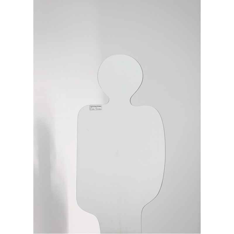 Espejo acanalado vintage de plástico negro de Pierre Cardin para Acerbis, Italia 1970