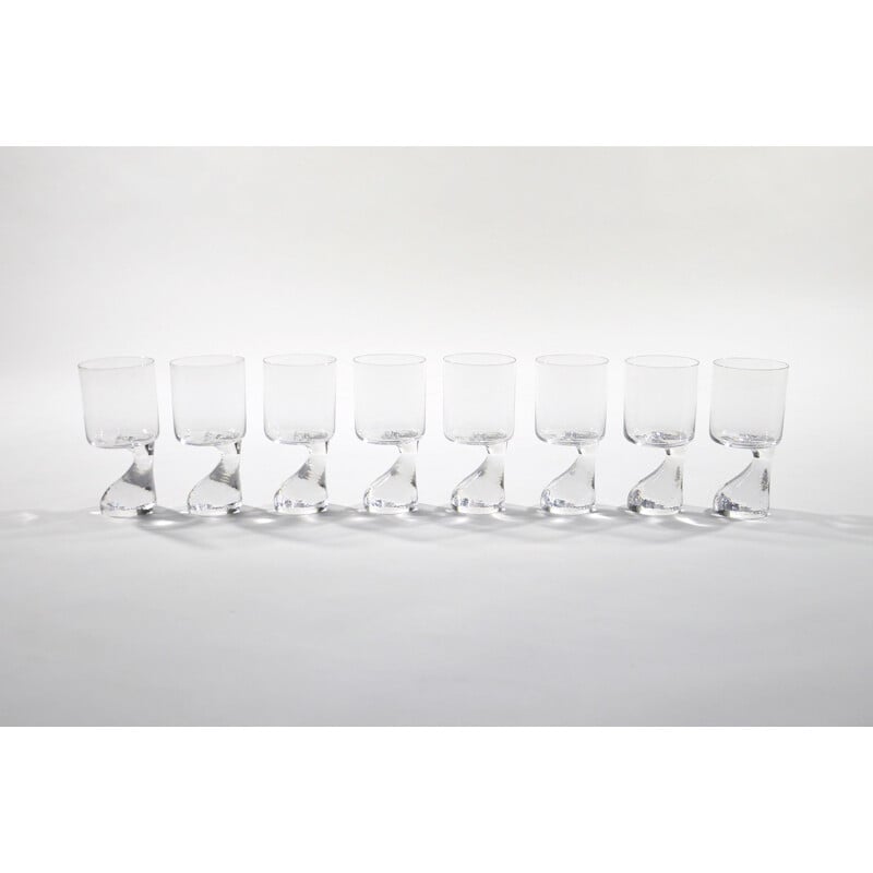 Ensemble de 8 verres vintage Asimmetrico de Joe Colombo pour Riedl, 1960