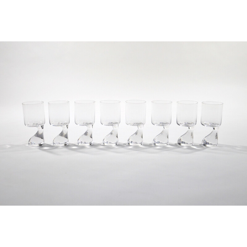 Set of 8 vintage Asimmetrico glasses by Joe Colombo for Riedl, 1960s