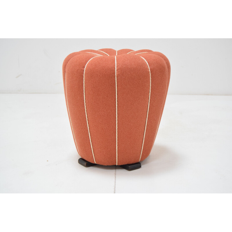 Vintage pouffe by Jindrich Halabala, Czechoslovakia 1950