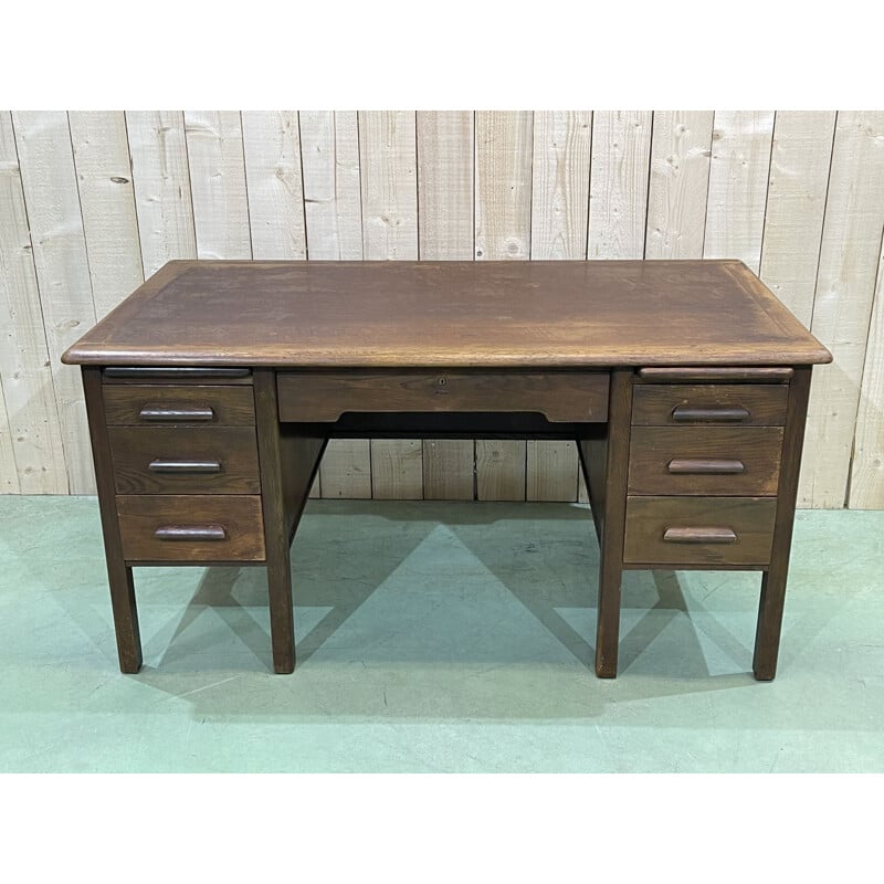 Vintage oak desk, English 1960